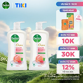 COMBO 2 CHAI SỮA TẮM  DETTOL ONZEN DƯỠNG DA ĐÀO & PHÚC BỒN TỬ (950G/CHAI)