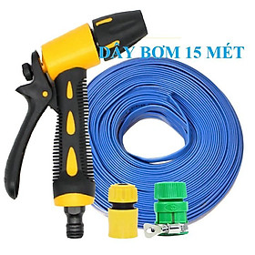 Bộ dây vòi xịt nước rửa xe, tưới cây . tăng áp 3 lần, loại 15m 206319 cút sập+ tặng mở chai TL