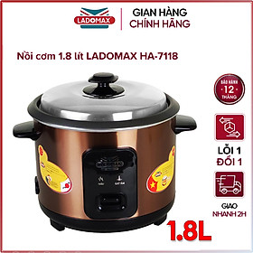 Mua Nồi cơm điện nắp rời 1.8 lít Ladomax HA-7118 - Hàng chính hãng