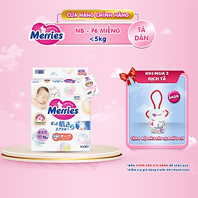 Tã/bỉm dán Merries size NB - 76 miếng (dành cho bé dưới 5kg)