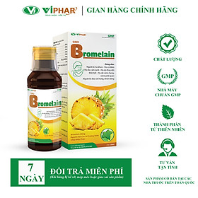 Siro Quả Dứa An Toàn Cho Trẻ Từ 6 Tháng Tuổi, Giảm Ho, Đau Rát Họng Bromelain VIPHAR Chai 120ml