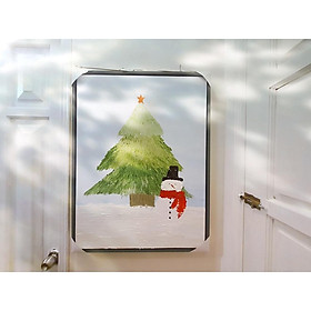 Tranh quà tặng Giang Sinh-Trang trí Giang Sinh-Noel-Tranh vẽ tay Nhà Liên