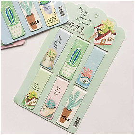 Bộ 6 Bookmark Thẻ Đánh Dấu Sách Nam Châm Hình Xương Rồng, Sen Đá Dễ Thương - Giao Mẫu Ngẫu Nhiên
