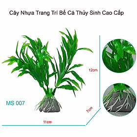Cây Giả 12cm Trang Trí Thủy Sinh, Bể Cá Cảnh, Non Bộ – Nhựa An Toàn, Siêu Bền MS007