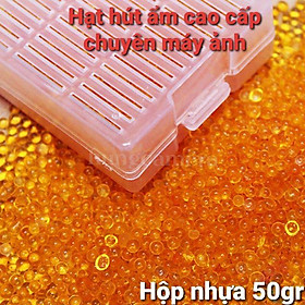 Hộp 50g hạt hút ẩm cam  vàng  cho máy ảnh