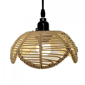 Rattan Lamp Shade Ornament Light Fixture Shade Ceiling Pendant Light Cover for Home