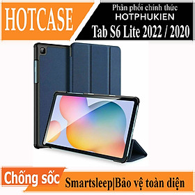 Case bao da chống sốc cho Samsung Galaxy Tab S6 Lite 2022 / 2020 10.4 inch (SM - P615 / P610) hiệu HOTCASE thiết kế siêu mỏng hỗ trợ Smartsleep, gập nhiều tư thế, mặt da siêu mịn - hàng nhập khẩu