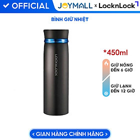 Bình Giữ Nhiệt 450ml Lock&Lock Feather Light màu đen xanh LHC4131BKB, Hàng chính hãng - JoyMall