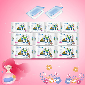 ( Combo 6 + 4) Khăn ướt làm sạch tinh khiết dành cho bé Oma&Baby với công thức Chlorhexidine Digluconate kháng khuẩn an toàn, dịu nhẹ trong khăn ( 6 gói 85 tờ và 4 gói 25 tờ ) - Combo 6 packages of Oma&Baby premium baby wet wipes ( 85 sheets per package*
