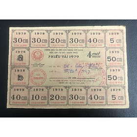 Chế độ tem phiếu bao cấp, 1 tờ phiếu vải thành phố Hồ Chí Minh 1979 màu hồng
