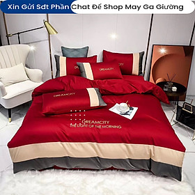 Bộ Chăn Ga Gối Đệm Mùa Hè ANNA NGUYÊN Dream City Drap Giường Phi Bóng Cao Cấp Bo Chun Drap