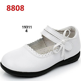 Giầy Búp Bê Quai Dán Bé Gái Giầy Lười Da Bò Bé Gái Size 32-37 Chất Da Mềm Mại Đanh Mịn - Trắng - 32