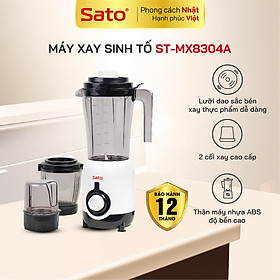 Máy xay sinh tố đa năng 3 cối SATO ST-MX8304A công suất 250W núm cơ 2 tốc