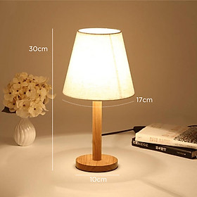 Mua Đèn ngủ để bàn bằng gỗ tự nhiên  chụp đèn vải lanh siêu đẹp