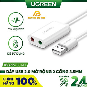 Cáp Chuyển Đổi Ugreen USB 2.0 Sang Audio 3.5mm 30143 - Hàng Chính Hãng