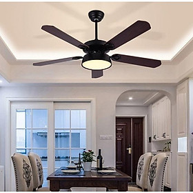 Mua Quạt Trần Đèn 5 Cánh Gỗ Trang Trí Hiện Đại 055