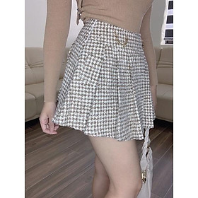 CHÂN VÁY CARO XÒE ĐAN DÂY