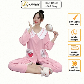 Đồ bộ mặc nhà pijama nữ A ANH MỸ lụa mango cao cấp DÀI - DÀI MNTD-01