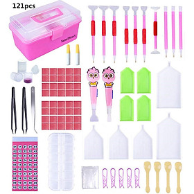 121Pcs Pens + Storage Box Tools Set for DIY 5D Diamond Embroidery Crafts