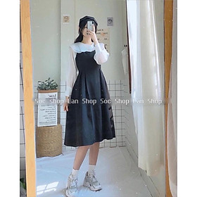 Đầm tiểu thư cổ retro Pháp phối ren tay dài thắt nơ eo đáng yêu  Hàng đẹp  với giá tốt nhất