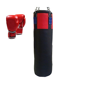 Bao Cát Đấm Bốc Nhồi Sẵn 3 Lớp Cao 110cm Đại Nam Sport Kèm Xích Treo + Găng Đấm Bốc Cao Cấp (Giao Màu Ngẫu Nhiên)