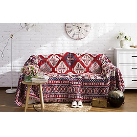 Thảm Chăn Thổ Cẩm, Vintage Phủ Sofa,Thảm Trải Sàn, Trải Bàn, Chăn Đắp TVT04 180x230 cm - Trang Trí Phòng Khách, Phòng Ngủ, Làm Quà Tặng Tân Gia, Sinh Nhật (Nội Thất)