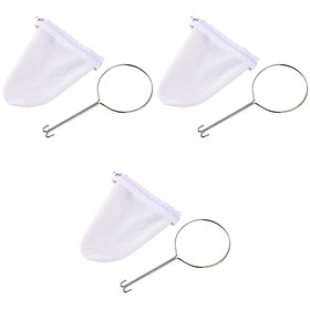 Stainless Steel Handle  Coffee Tea Cloth Strainer Filter Sock Bag S+M+L