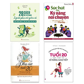 Hình ảnh Combo sách: 28 Cách Để Trở Thành Người Phụ Nữ Giàu Có (TB) + Phụ Nữ Tuổi 20 Thay Đổi Để Thành Công + Sức Hút Của Kỹ Năng Nói Chuyện (TB) + Tuổi 20, Sức Hút Từ Kỹ Năng Giao Tiếp (MinhLongbooks)