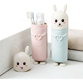 Bộ 2 Hộp Đựng Bàn Chải Kem Đánh Răng Du Lịch Hình Thỏ xinh Xắn (Giao Màu Ngẫu Nhiên)