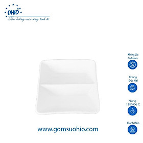 Mua Đĩa 2 Ngăn Sứ Trắng OHIO