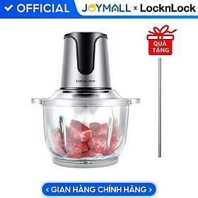 Máy Xay Thịt 2 Lưỡi Dao Kép Lock&Lock EJM171 (2L) - Hàng Chính Hãng, Cối Thủy Tinh Dung Tích Lớn - Tặng Kèm Ống Hút Inox