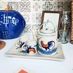 Mua Bộ ấm trà Nam Bộ cổ điển họa tiết gà trống - 05