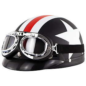 Retro Style Sunscreen Helmet Half Helmet With Goggles For Motorcycle Electric Bike