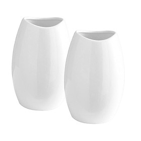 2x White Ceramic Vase Flower Pot Livingroom Planter Decor Flower Arrangement