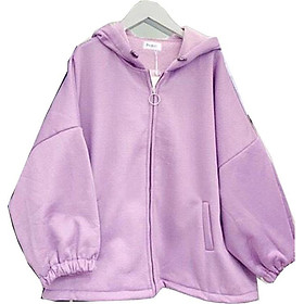 Áo Khoác Hoodie Dây Kéo Form Rộng Chất Liệu Thun Nỉ Trang Phục Đi Học,Đi Chơi