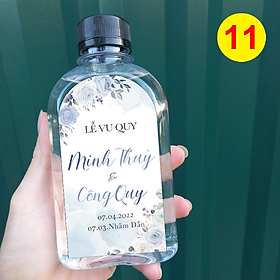 Mua Decal nhãn dán chai nước đám cưới - chai dẹp MS 11