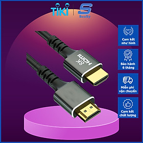 Cáp HDMI 2.1 8K 60Hz Cao Cấp SeaSy, Tốc Độ Truyền 48Gbps, Độ Phân Giải 8K 60Hz, Hai Đầu Mạ Vàng, Vỏ PVC Chống Nước, Dùng Cho Tivi/Laptop/Máy Chiếu/Playstation/PC/Các Thiết Bị Cổng HDMI - Hàng Chính Hãng