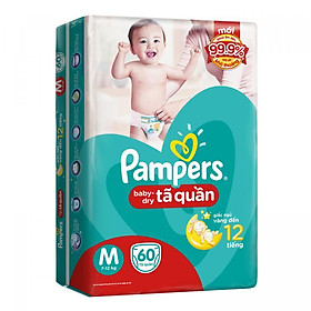 Tã/ Bỉm Quần PAMPERS Giữ Dáng Gói Đại Size M(60 miếng, 7-12kg)/ XL (48 miếng, 12-17kg), Chống Xệ