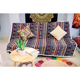 Thảm Thổ Cẩm Chăn Phủ Ghế Sofa, Khăn Trải Bàn, Thảm Trải Sàn CTC02- Trang Trí Phòng Khách, Phòng Ngủ