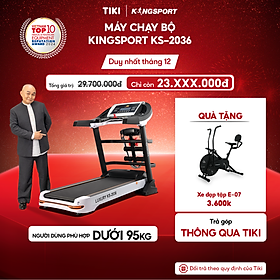 Máy chạy bộ tại nhà Kingsport Luxury KS-2036 có chức nâng dốc tự động, kèm theo đai massage và thanh gập bụng