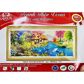 Mua Tranh thêu kín Phong cảnh bình yên hạnh phúc vs8110  100x50 cm