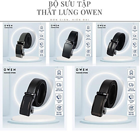 OWEN - Thắt lưng nam OWEN da thật, khóa trượt Thanh lịch hiện đại