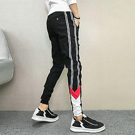 Quần Jogger thể thao ống bo 9 tất có ba đường sọc bên hông năng động chất vải cotton cao cấp dễ phối đồ hợp thời trang - HOT TREND