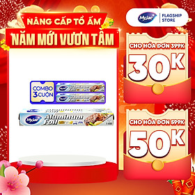 Combo 3 Hộp Giấy Bạc Màng Nhôm MyJae Đài Loan Để Bảo Quản, Nướng Thức Ăn, Bọc Thực Phẩm 30cm x 14m