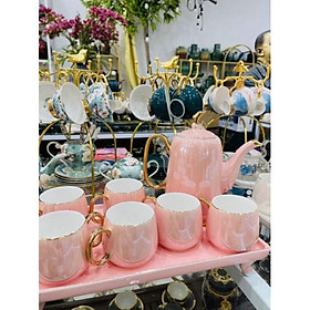 Mua Bộ uống trà ấm chén 7 màu kèm khay Gốm Sứ Giang Tây cao cấp quà tặng ý nghĩa
