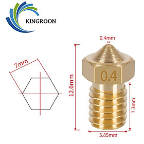 Kingroon 10pcs V5 V6 E3D Vòi phun 0,2 0.3 0,4 0,5 0.6 0.8 1,0mm Máy in 3D Phần M6 Chủ đề tất cả các vòi kim loại cho kích thước dây tóc 1,75mm 3 mm