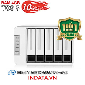 Mua Bộ lưu trữ mạng NAS TerraMaster F5-422  LAN 10Gbps  Intel Quad-Core 1.5GHz  4GB RAM  670MB/s  5 khay ổ cứng RAID 0 1 5 6 10 JBOD Single - Hàng chính hãng