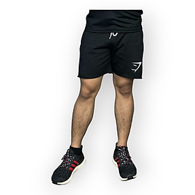 Quần short nỉ tập gym nam DOGYMSHOP form ống rộng, logo thêu không bong tróc QGQL5