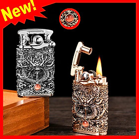 Vỏ Hột Quẹt Bật Lửa Xăng Đá Chief CF018-50 Khắc Hoa Văn Họa Tiết 3D Nổi, Đánh Đá Nhân Tạo Cao Cấp Đẹp Độc Lạ ( Màu Ngẫu Nhiên)