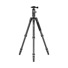 Chân Máy Ảnh Hợp Kim Nhôm KINGJOY G22C + G00 Đen Với Đầu Bóng 360 Độ 5 Phần Có Thể Điều Chỉnh Cho Canon Nikon Sony (144.5cm 8Kg)